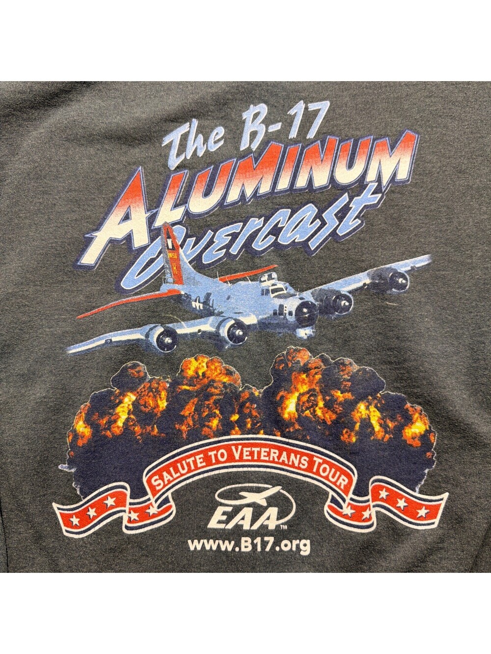 EAA 17 Airplane Crewneck Sweatshirt sz XL Grey - Picture 2 of 5